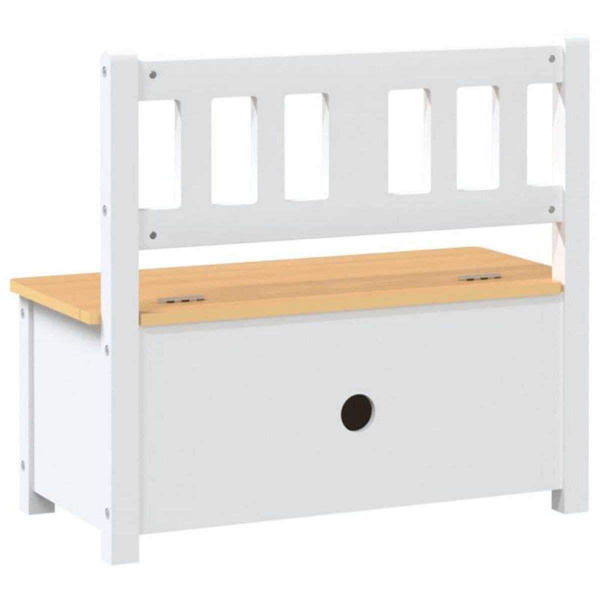 VIDAXL Banc de rangement pour enfants Blanc et beige 60x30x55 cm MDF