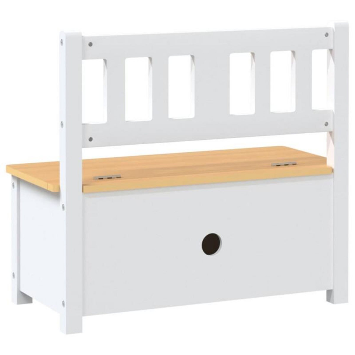 VIDAXL Banc de rangement pour enfants Blanc et beige 60x30x55 cm MDF