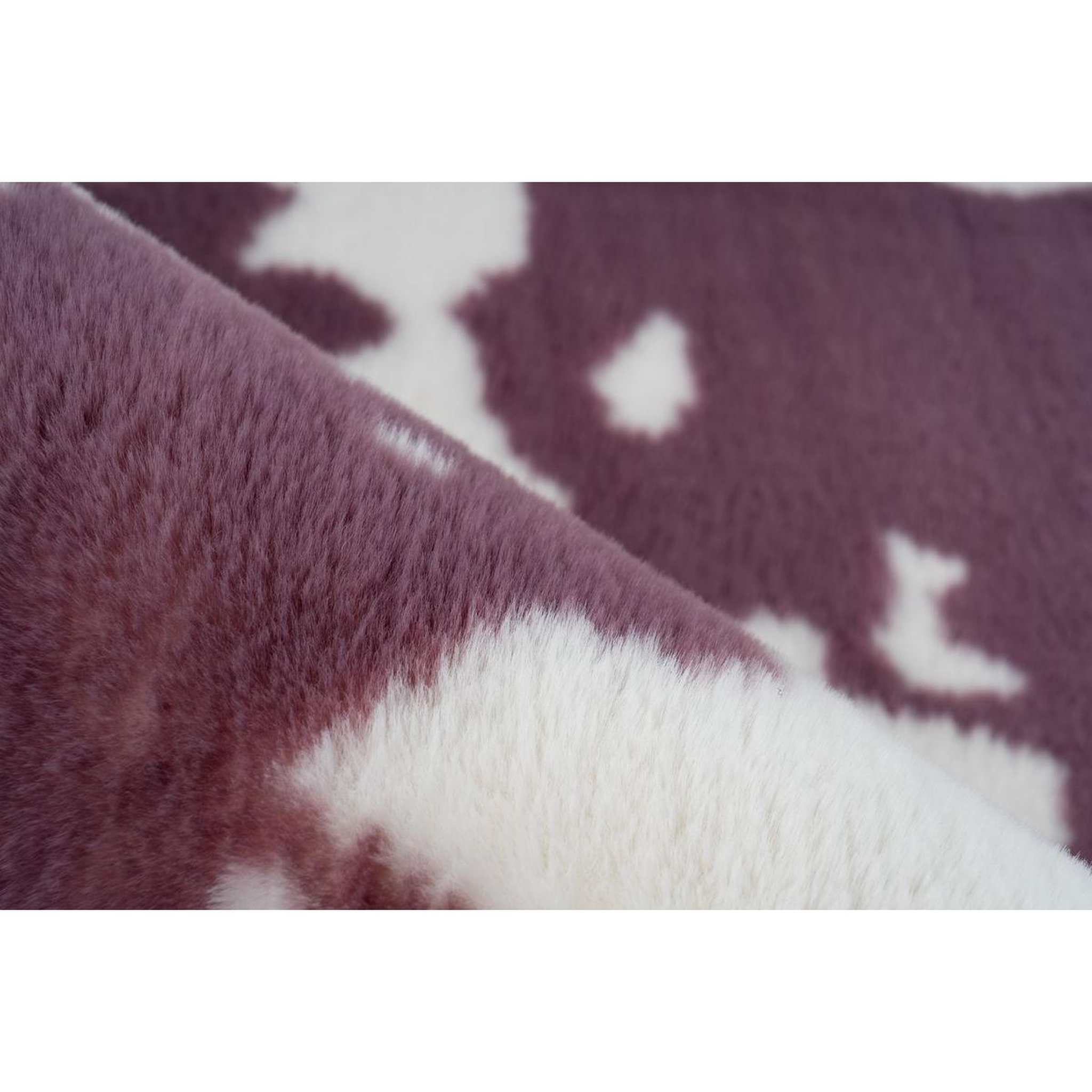 Voir la diapositive 3 : Paris Prix Tapis imitation fourrure  rabbit  violet & blanc