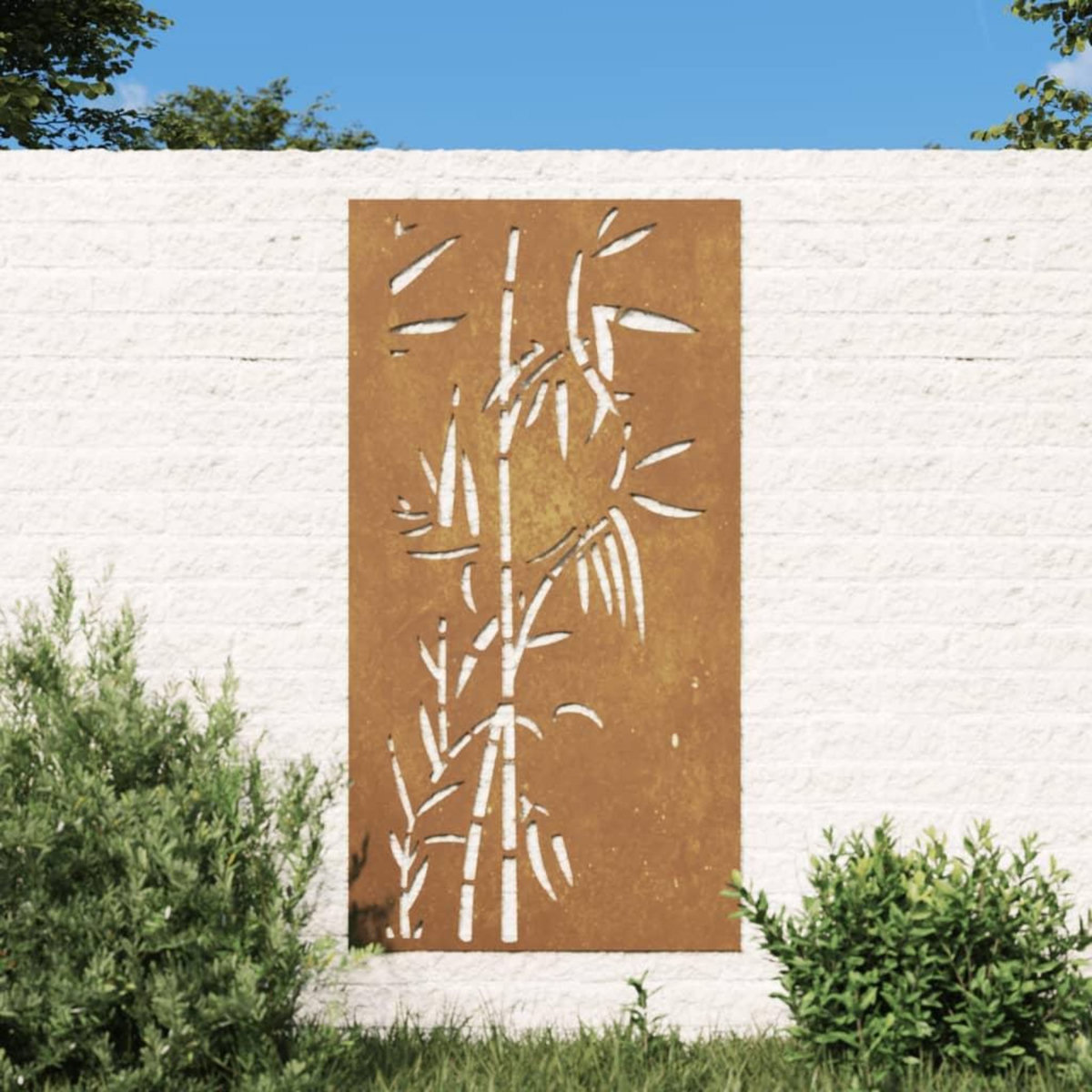 VIDAXL Decoration murale jardin 105x55 cm acier corten design bambou