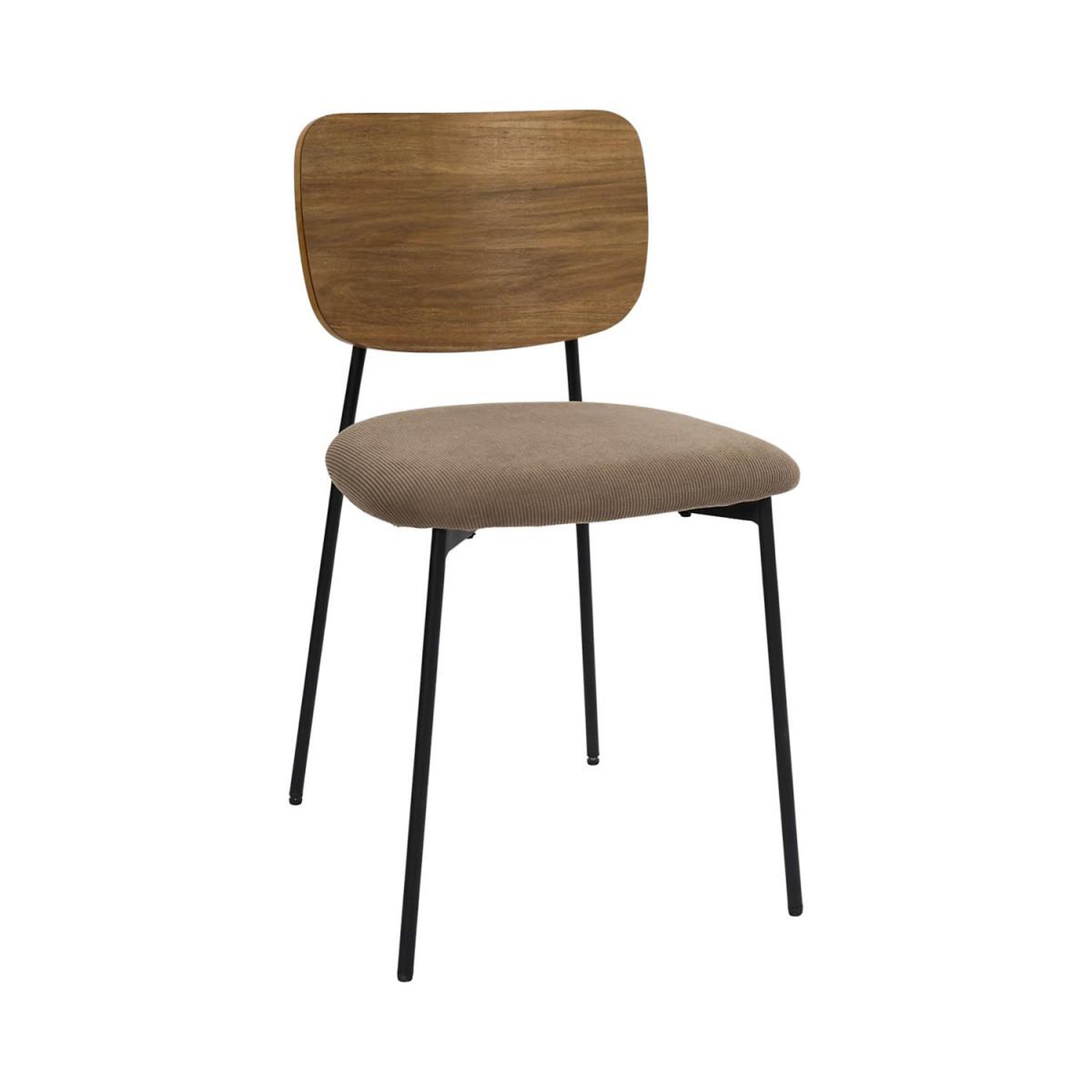 Voir la diapositive 2 : The Home Deco Factory Lot de 4 chaises côtelées bois  jules  77cm taupe