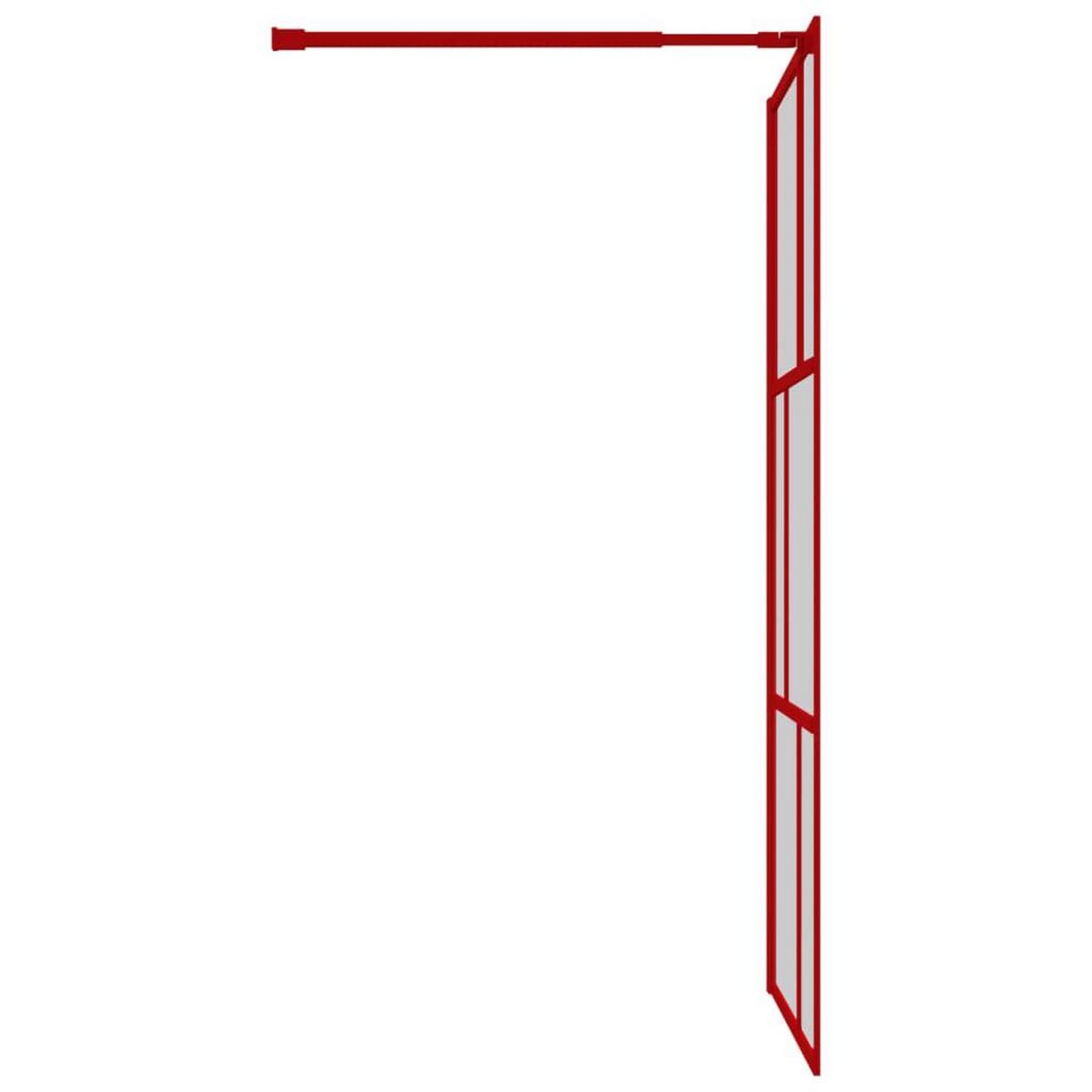 VIDAXL Paroi de douche avec verre ESG transparent rouge 100x195 cm