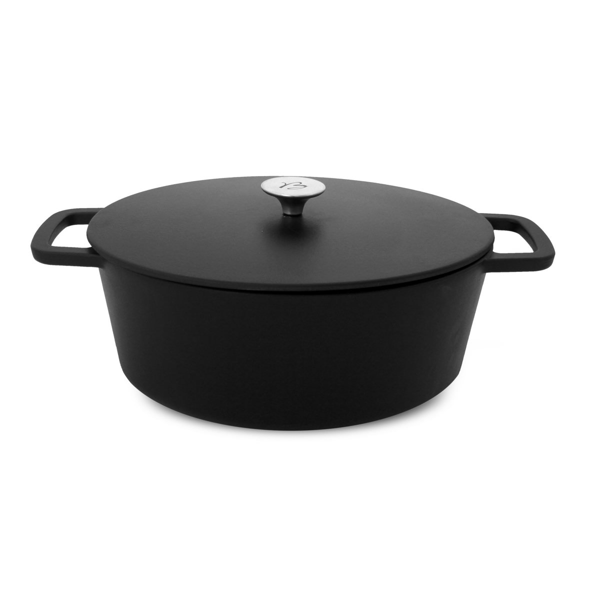 BAUMALU Cocotte ovale induction en fonte émaillée BLACK DESIGN 34 cm