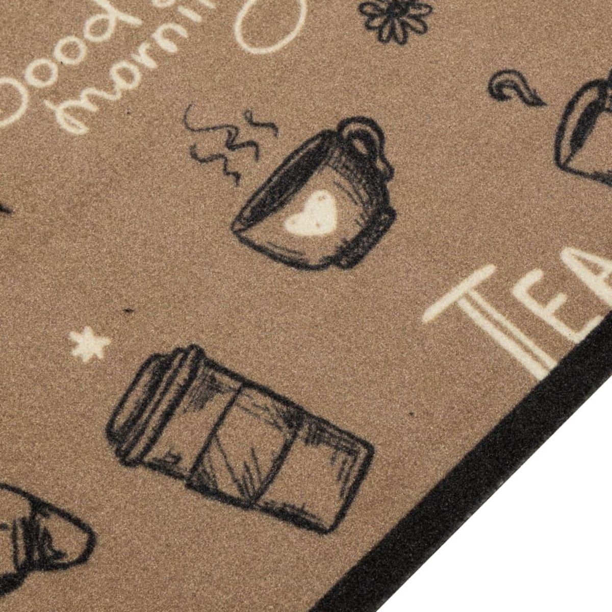 VIDAXL Tapis de cuisine lavable imprime Morning brun 45x150 cm velours