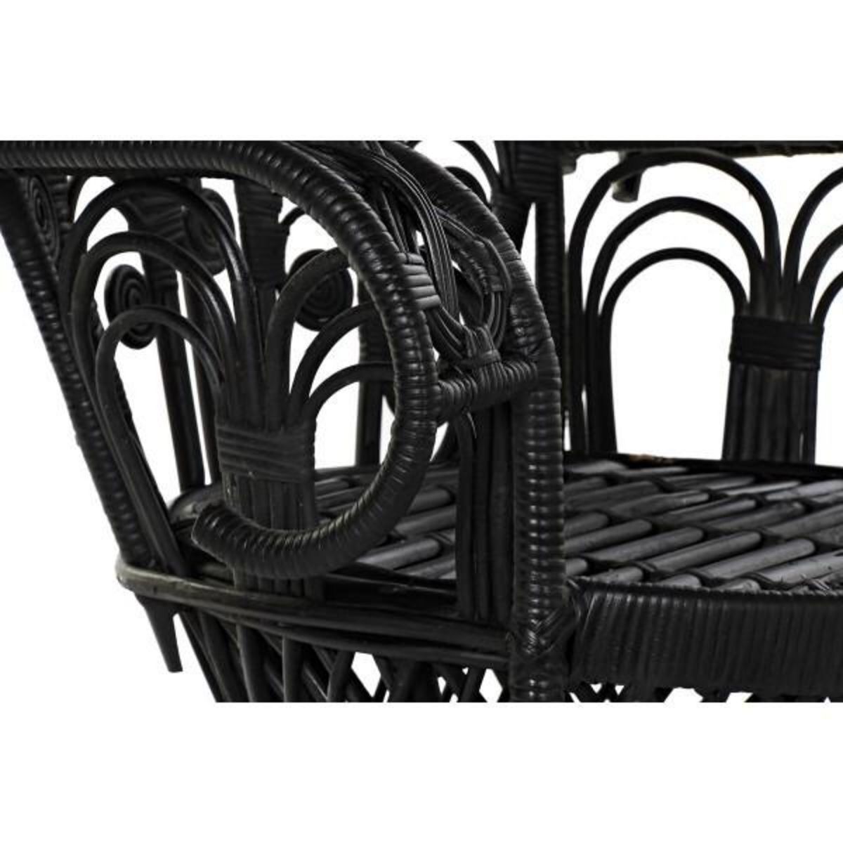 MARKET24 Chaise de jardin DKD Home Decor 96 x 66 x 145 cm 96 x 66 x 140 cm Noir Blanc