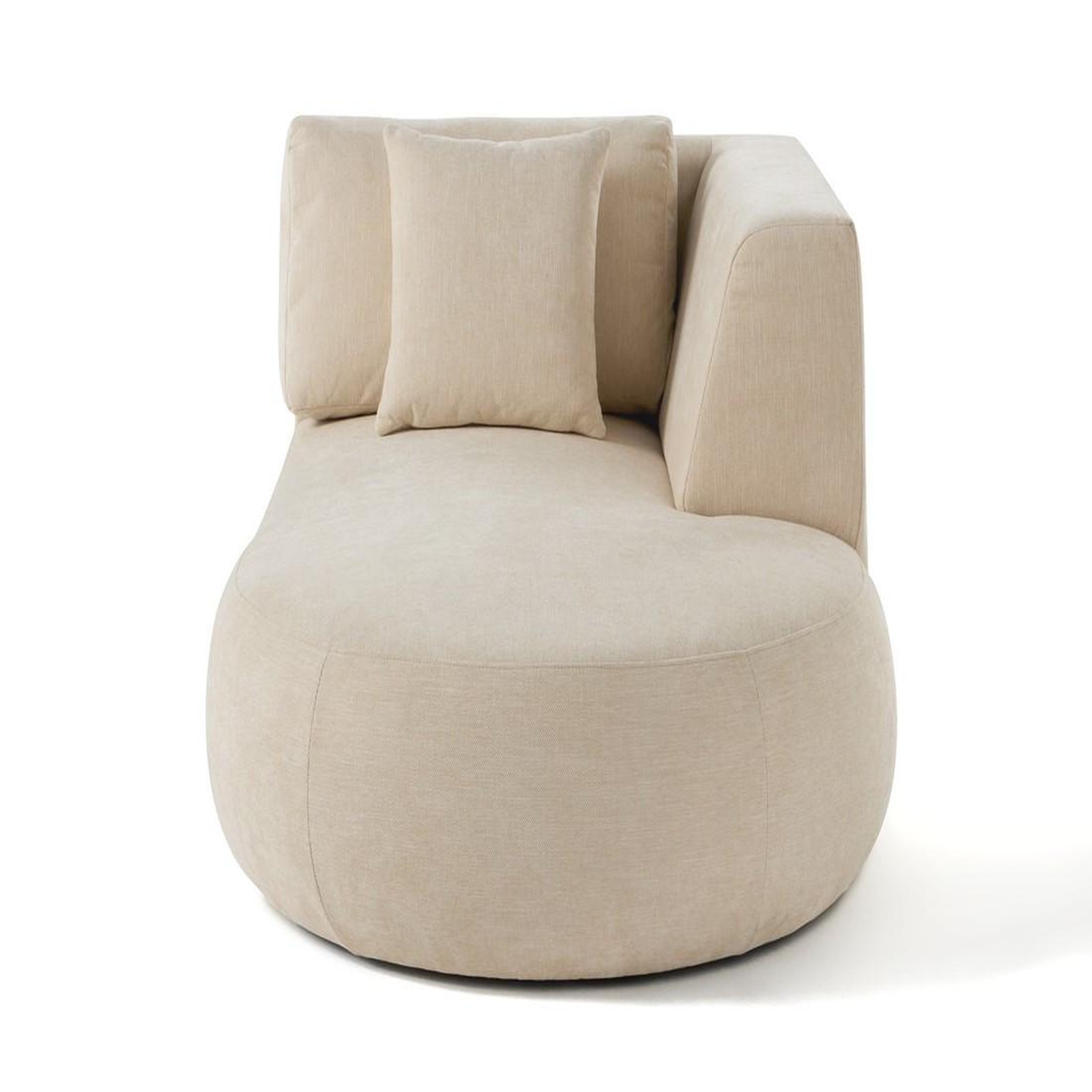 Voir la diapositive 3 : LISA DESIGN Santorini - module d'assise méridienne droit - en tissu texturé