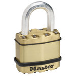Master lock Cadenas Haute Sécurité [A Clé] [Acier Laminé + Finition Laiton] [Extérieur] M1BEURD