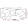 Voir la diapositive 6 : VIDAXL Table basse argente acier inoxydable et verre trempe