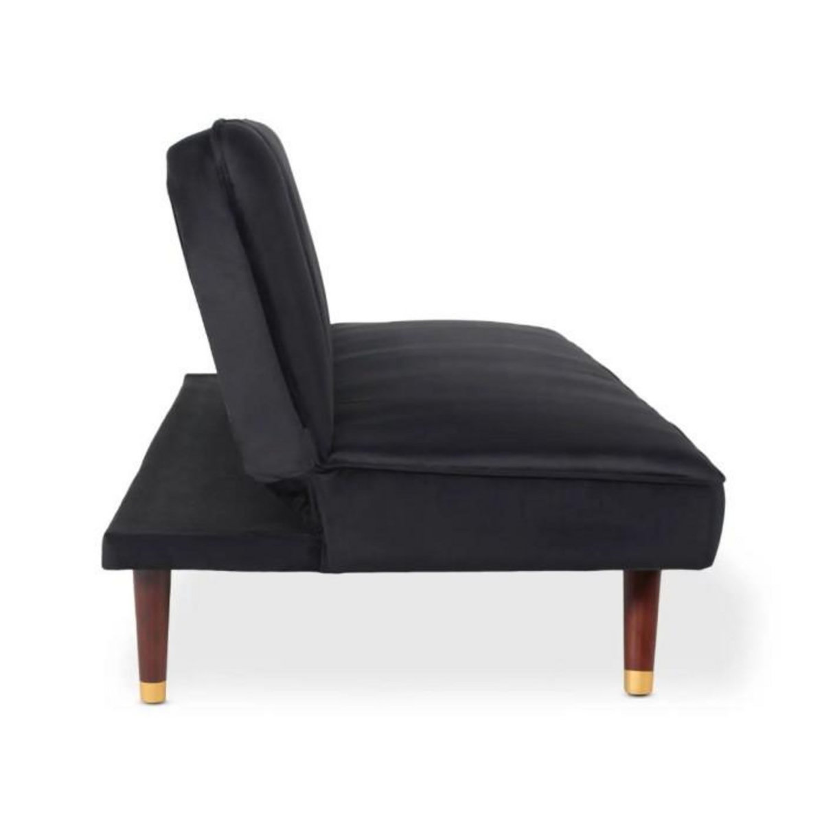 Paris Prix Canapé Convertible en Velours  Seattle  180cm Noir