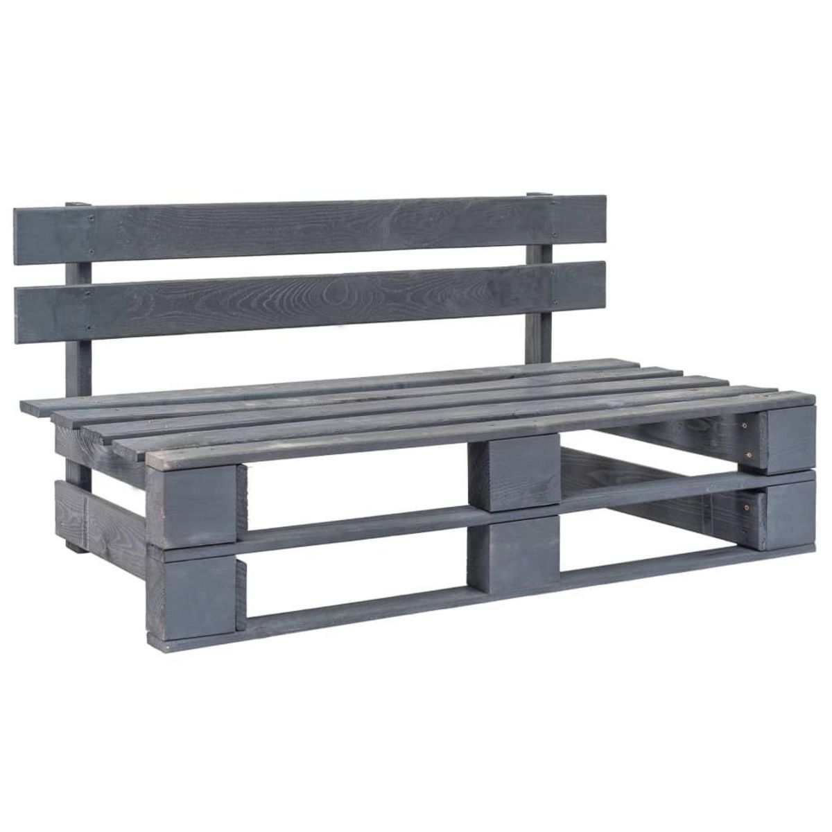 VIDAXL Canape central palette de jardin Gris Bois de pin impregne