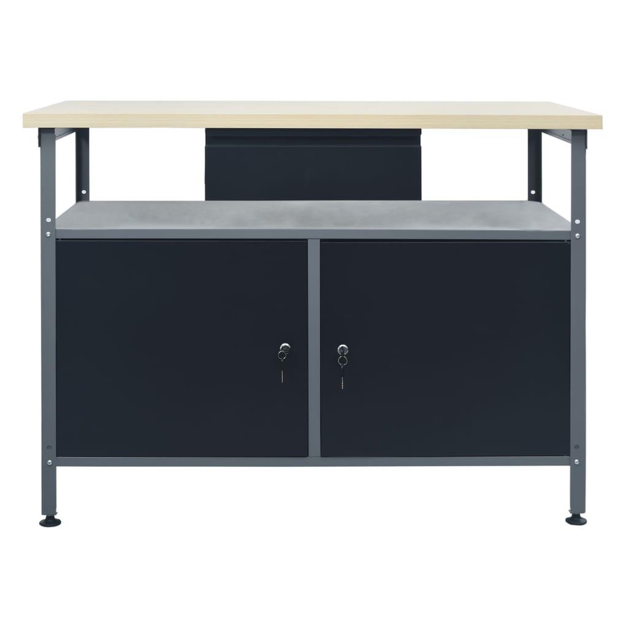 Voir la diapositive 2 : VIDAXL Etabli Noir 120x60x85 cm Acier