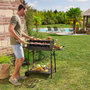 Voir la diapositive 2 : GARDENSTAR Barbecue charbon avec roues - Acier - 125x56x93.5cm