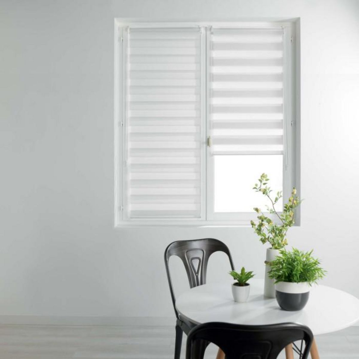 Paris Prix Store Enrouleur Jour Nuit  Daynight  45x180cm Blanc