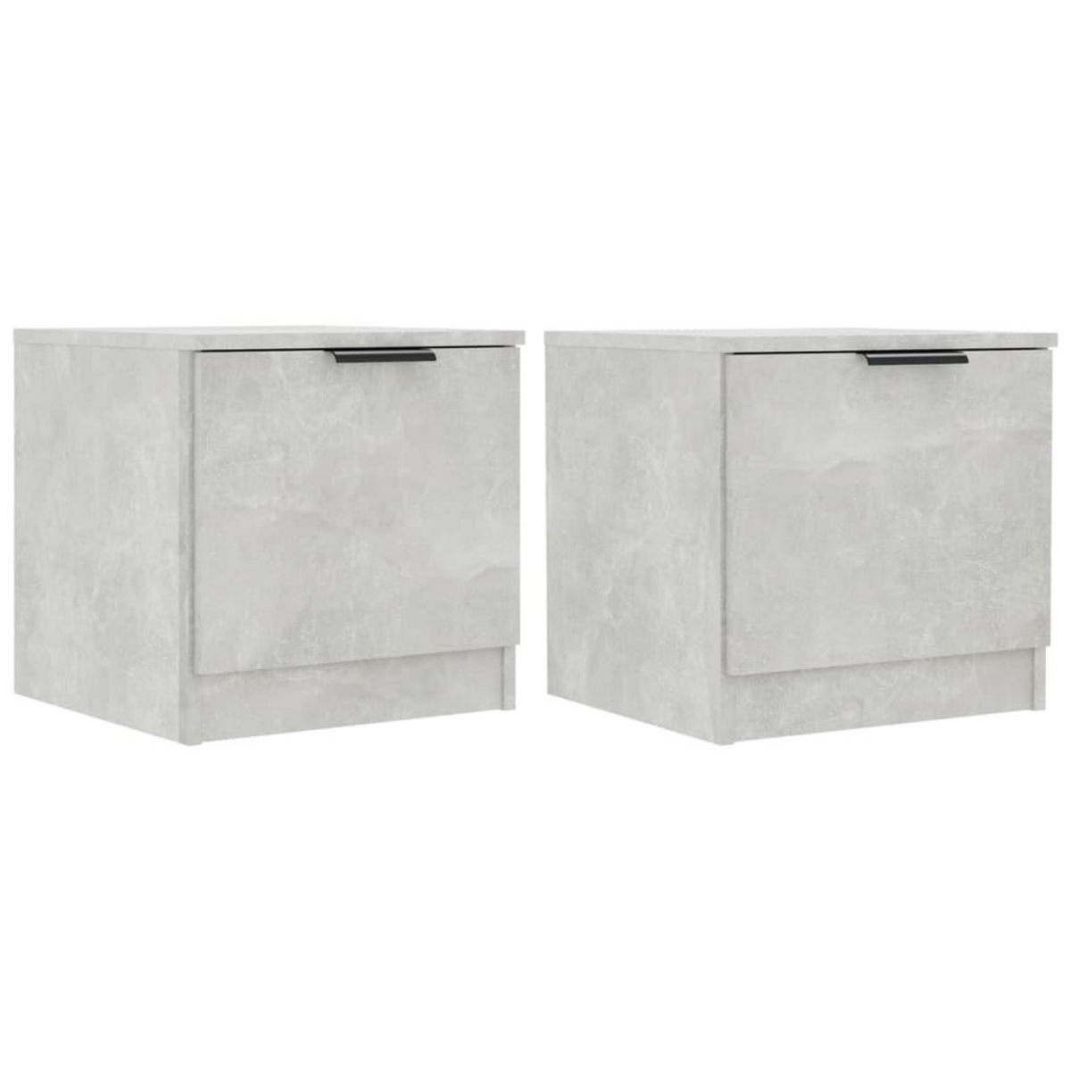 VIDAXL Tables de chevet 2 pcs Gris beton 40x39x40 cm