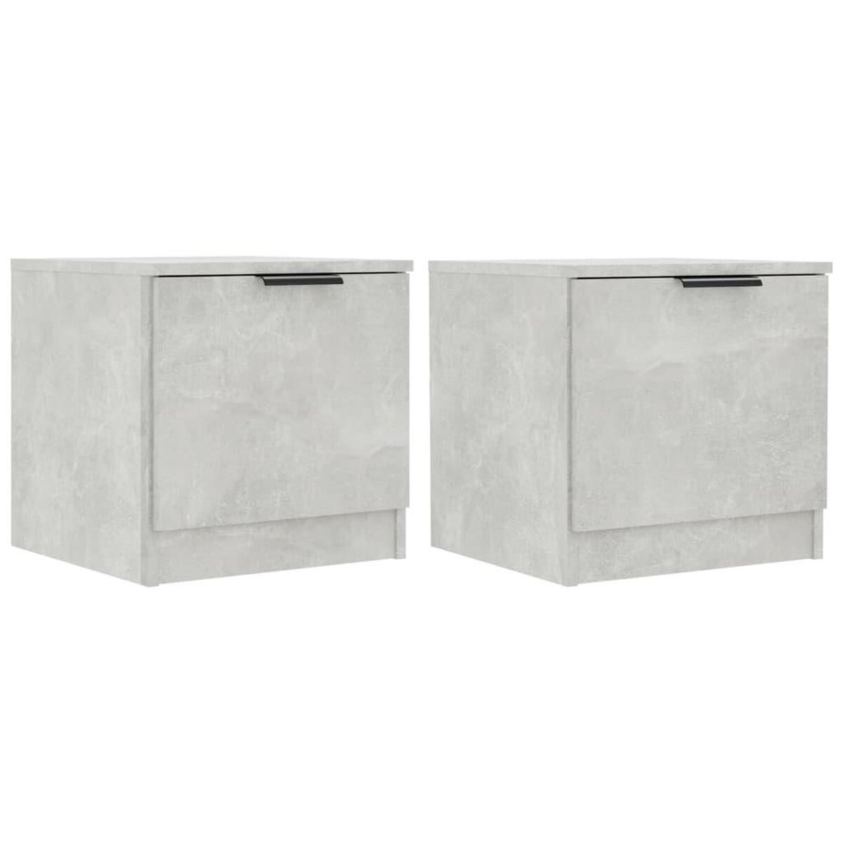 VIDAXL Tables de chevet 2 pcs Gris beton 40x39x40 cm