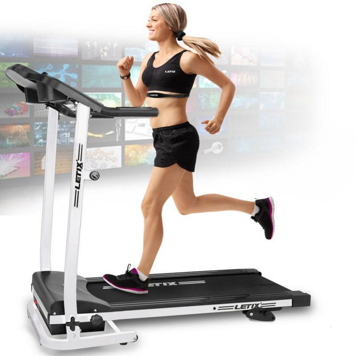 SPARRAW Tapis de Course Pro pliable & inclinable sur 3 niveaux - 10KM/H