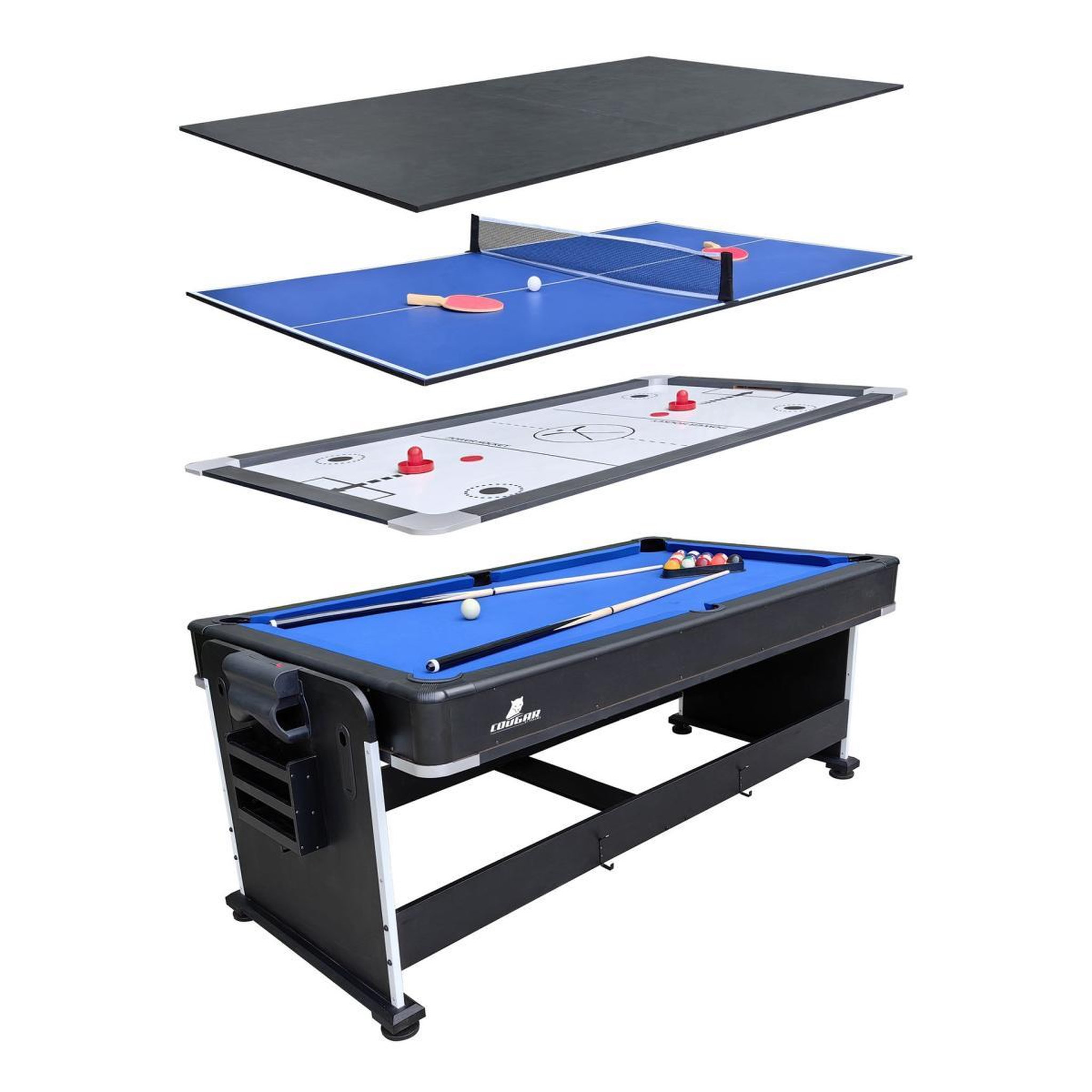 Cougar Table multi-jeux  4-en-1 noire