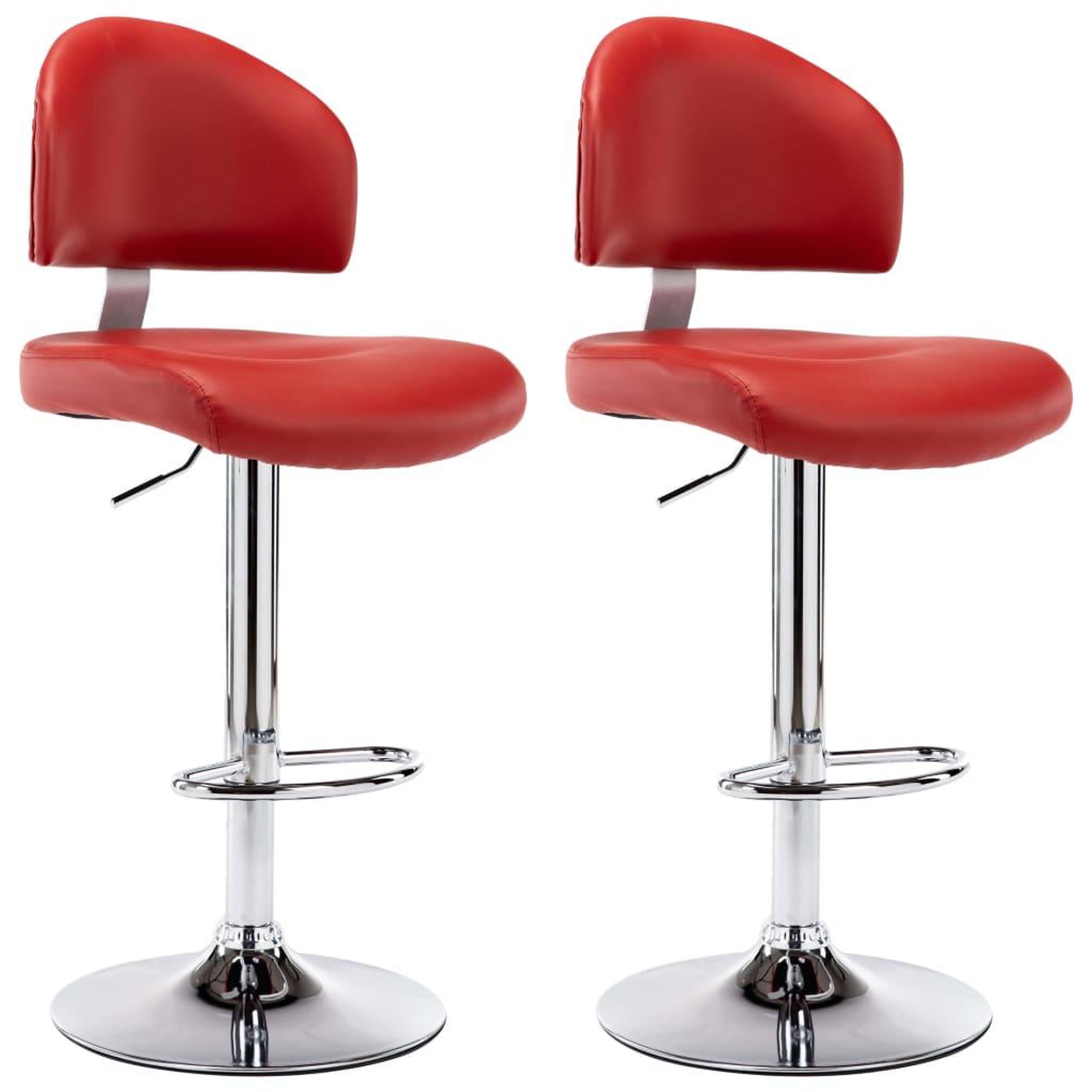 Voir la diapositive 2 : VIDAXL Tabourets de bar lot de 2 rouge bordeaux similicuir