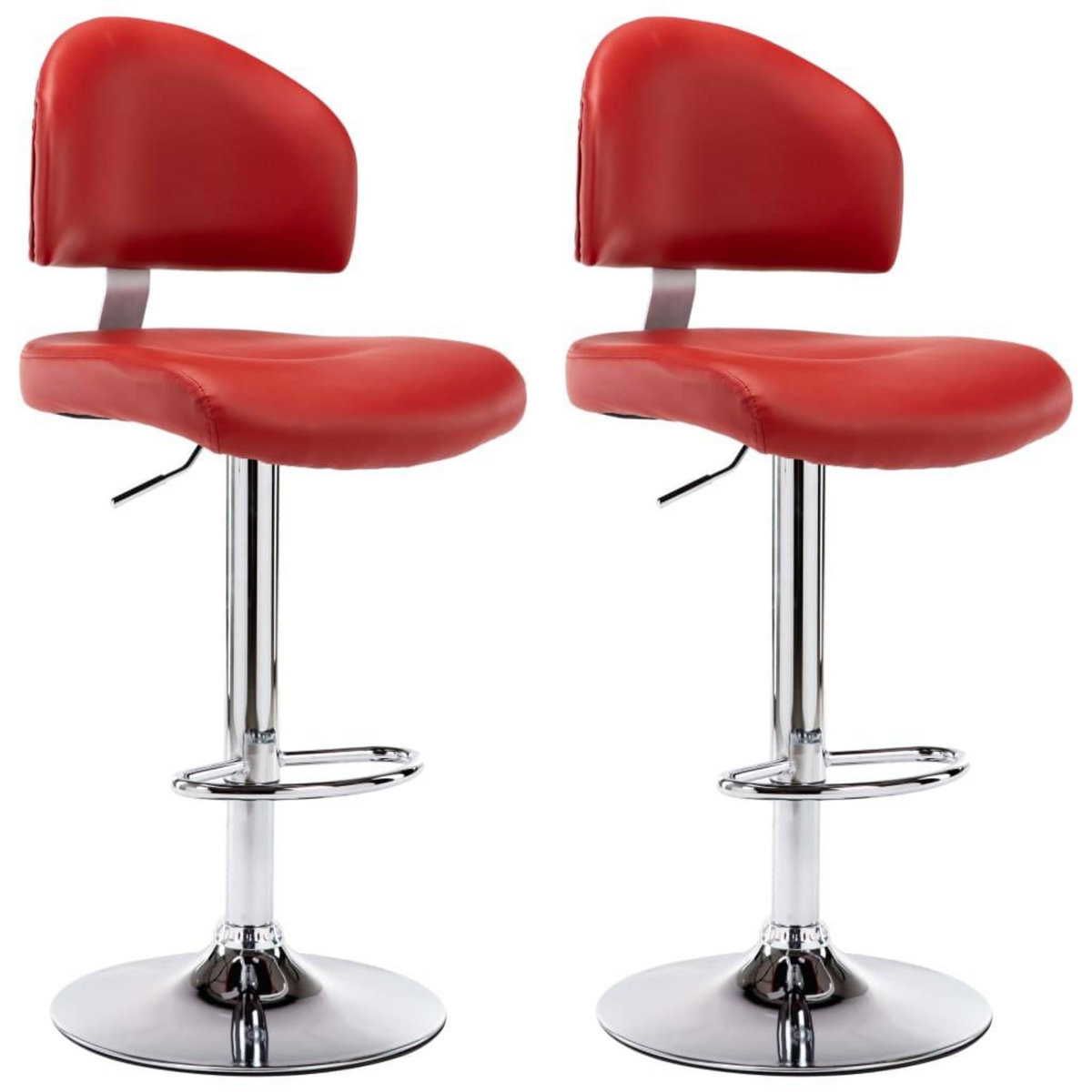 VIDAXL Tabourets de bar lot de 2 rouge bordeaux similicuir
