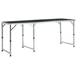 VIDAXL Table pliable de camping Gris Aluminium 180x60 cm