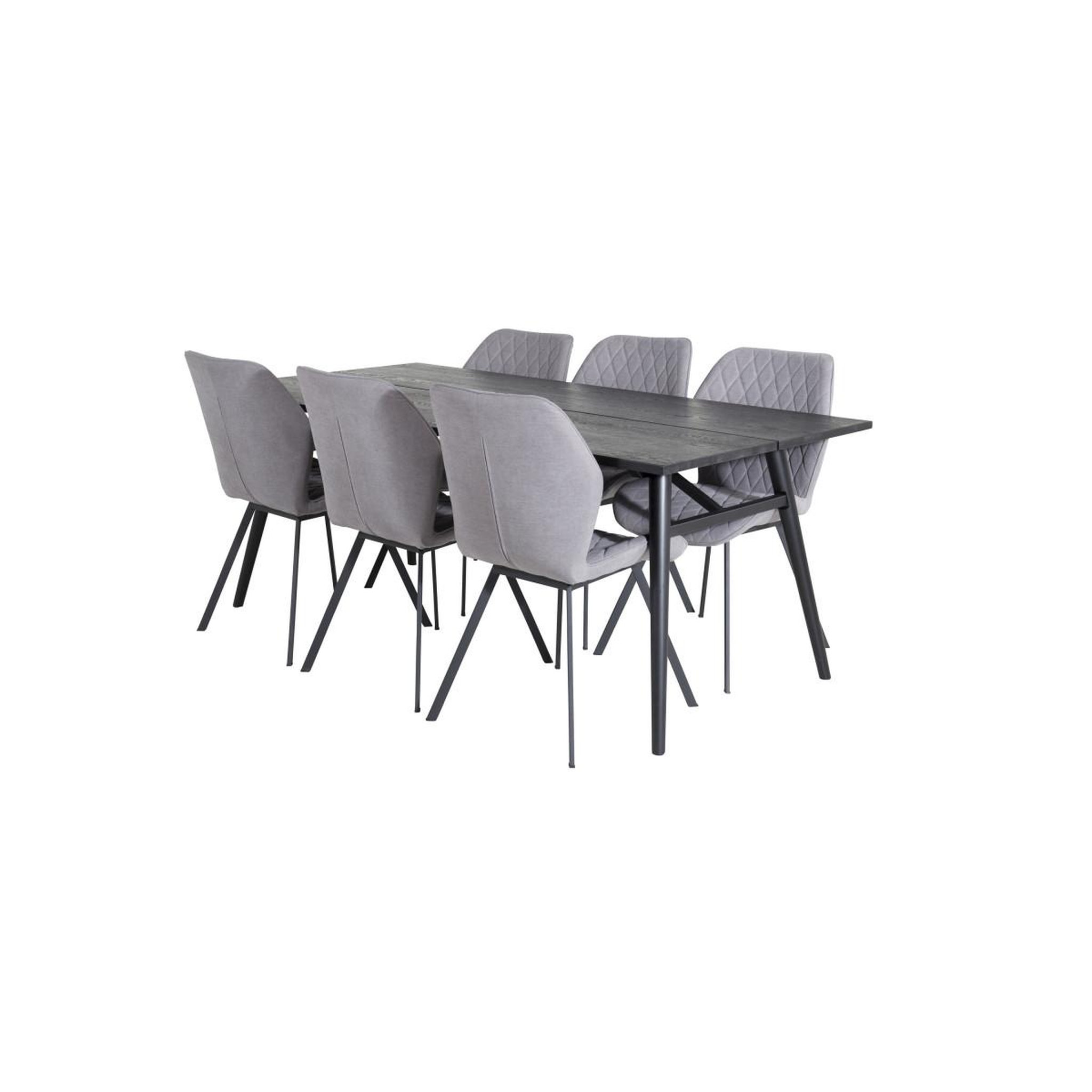 Voir la diapositive 3 : Paris Prix Ensemble table à manger extensible & 6 chaises  sleek & gemma  195-280cm noir & gris