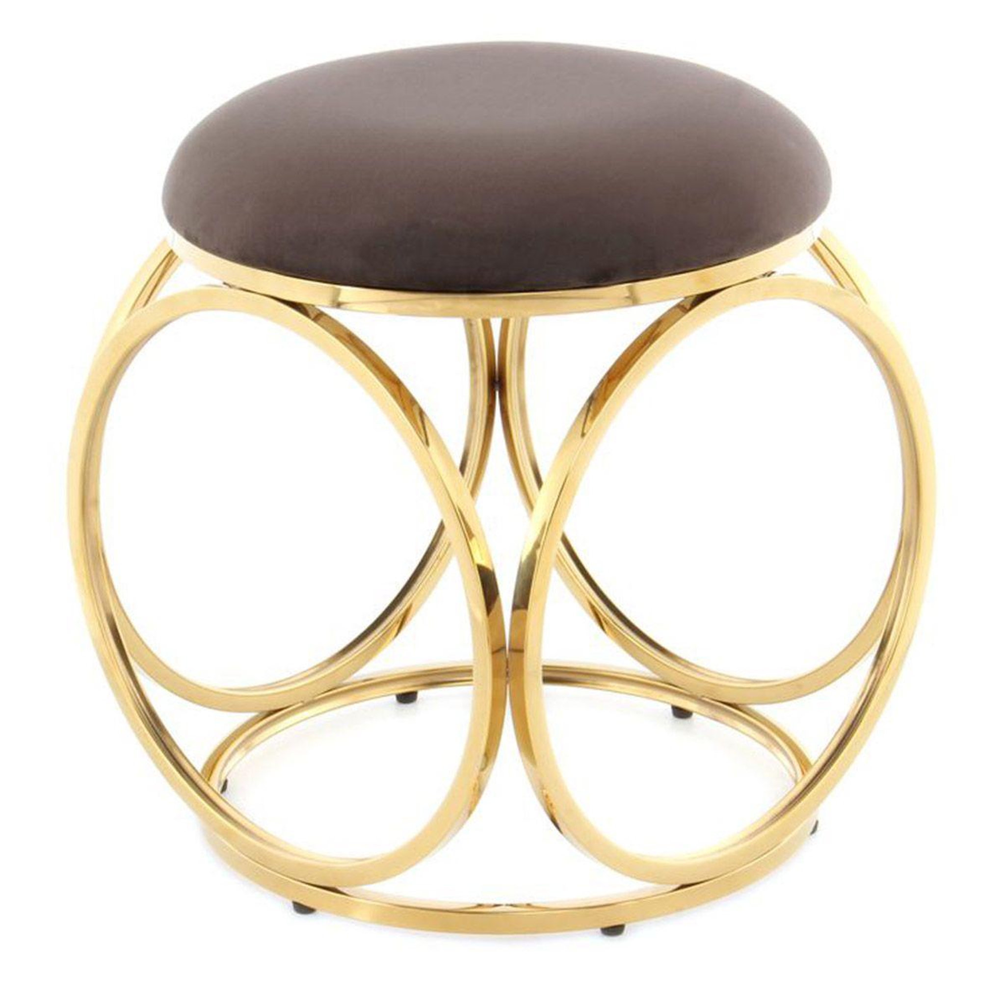 Paris Prix Tabouret design  whitney  45cm taupe & or