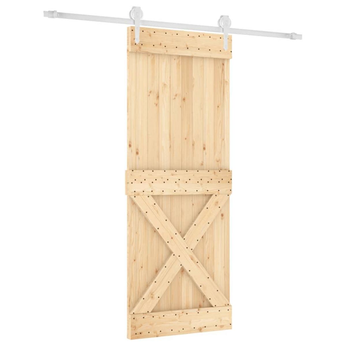 VIDAXL Porte coulissante et kit de quincaillerie 80x210 cm pin massif