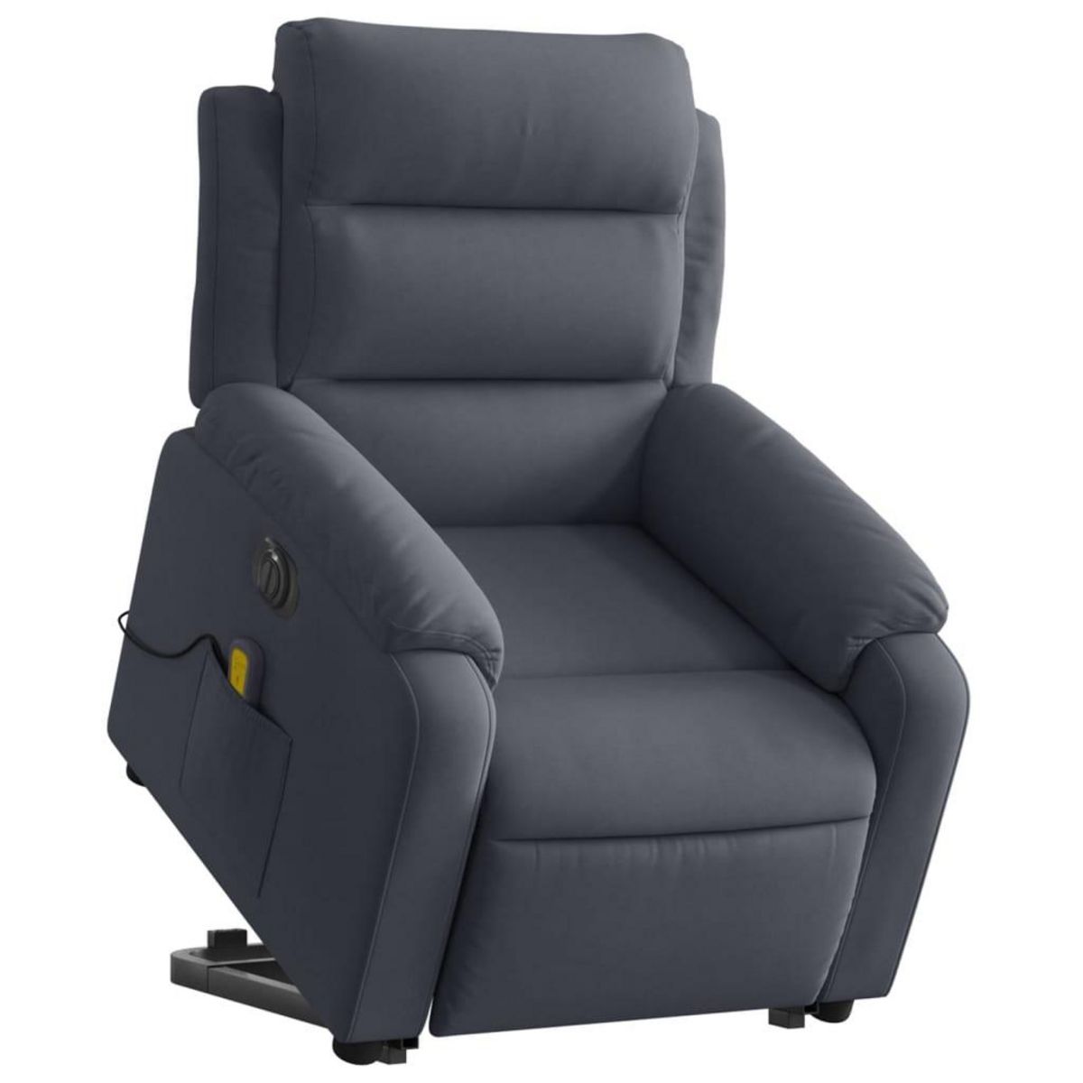 VIDAXL Fauteuil inclinable de massage electrique gris fonce velours