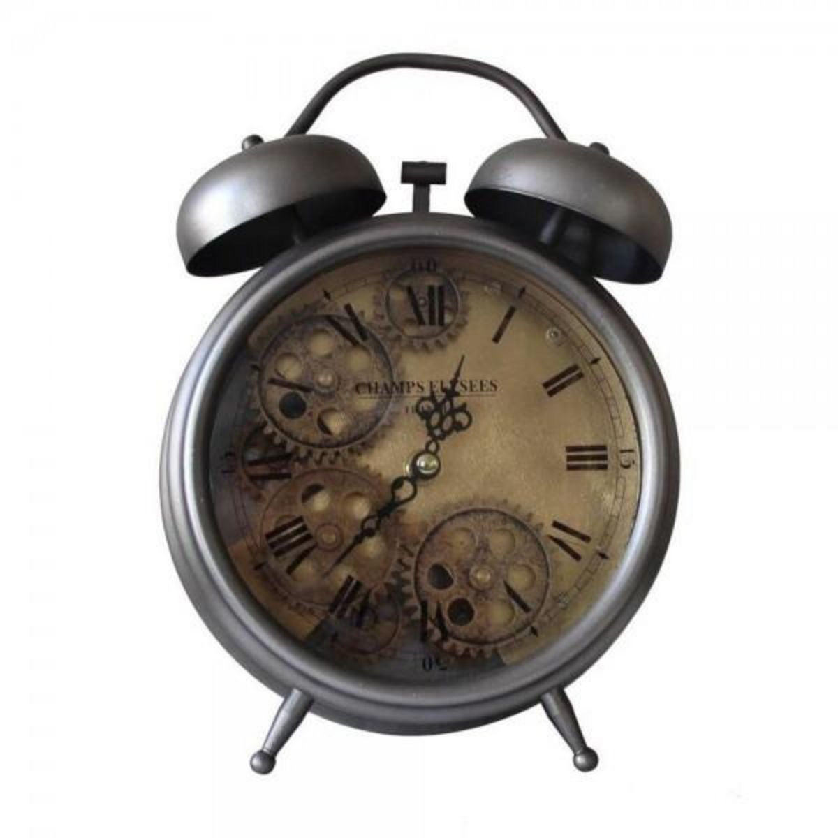AAAAA Horloge de table DKD Home Decor Verre Argenté Fer (19 x 7,5 x 25 cm)