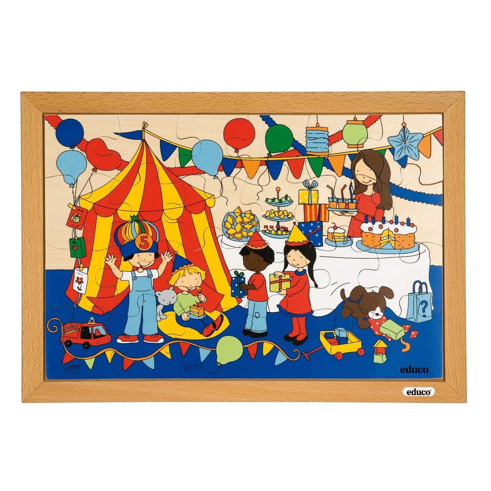 Voir la diapositive 2 : EDUCO Enfants - fête — 24 pièces de puzzle