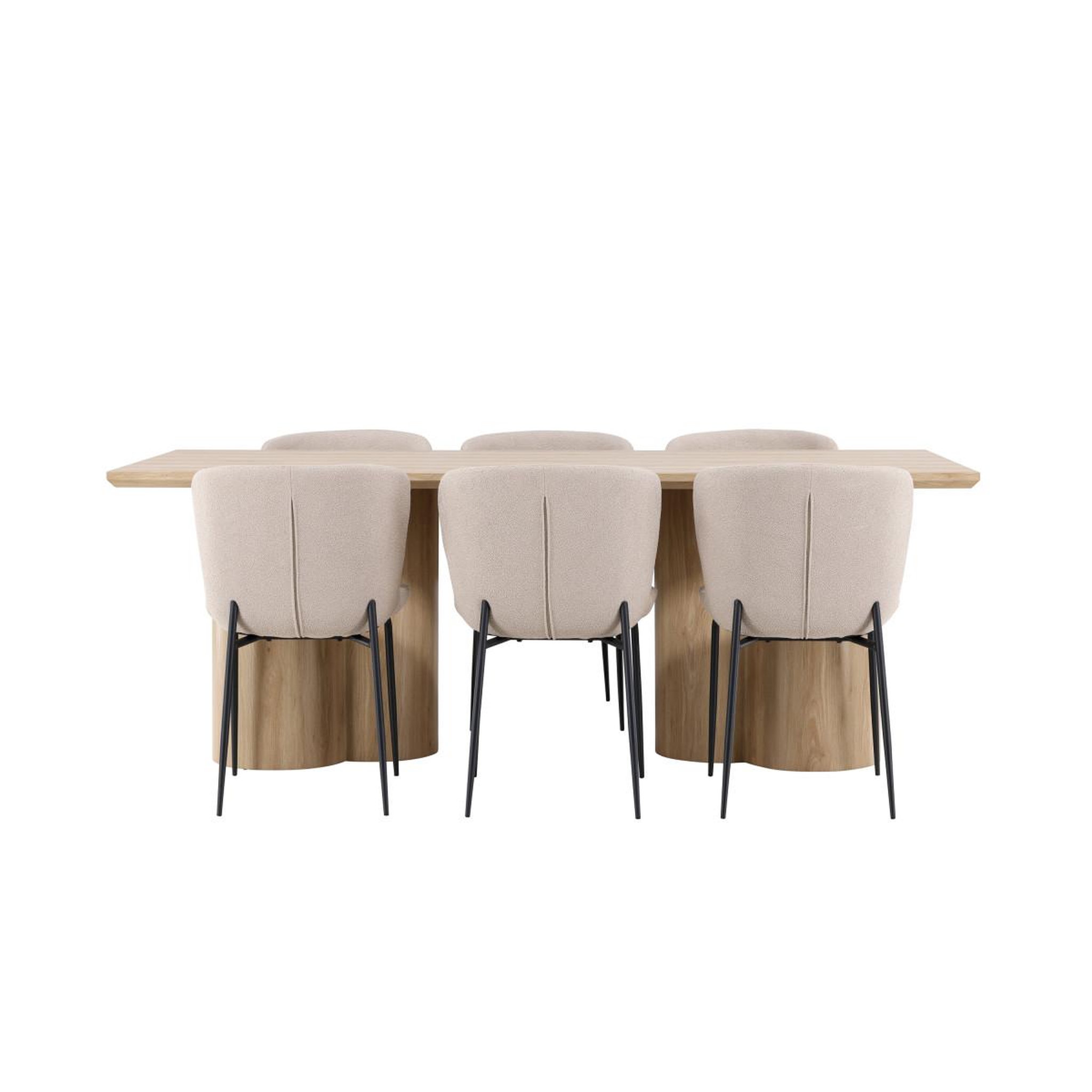 Voir la diapositive 4 : Paris Prix Ensemble table à manger & 6 chaises  olivia & modesto  210cm naturel & beige