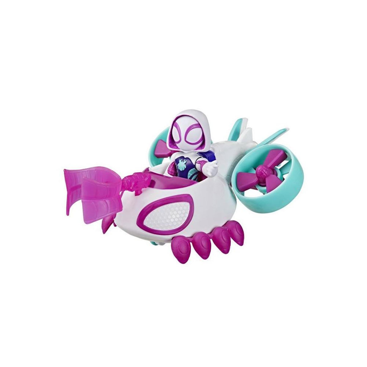 HASBRO Véhicule Hélico de Ghost-Spider avec figurine de 7,5 cm et accessoire, jouets pour enfants, des 3 ans, Spidey et ses Amis Ex
