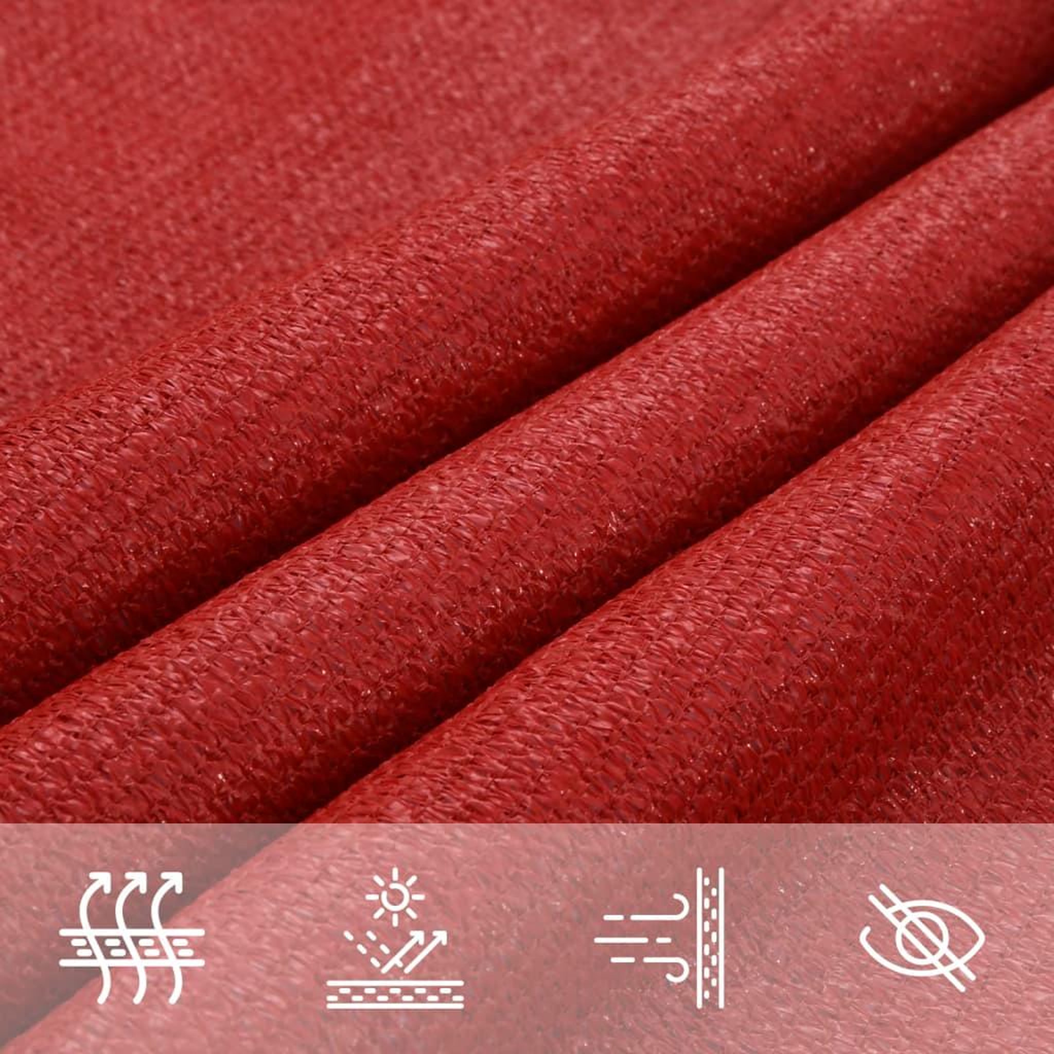 Voir la diapositive 5 : VIDAXL Voile d'ombrage 160 g/m^2 Rouge 3/4x2 m PEHD