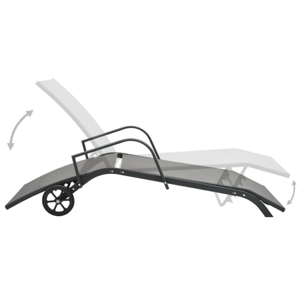 VIDAXL Chaises longues lot de 2 avec table Textilene et acier