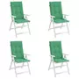 VIDAXL Coussins de chaise de jardin a dossier haut lot de 4 vert tissu