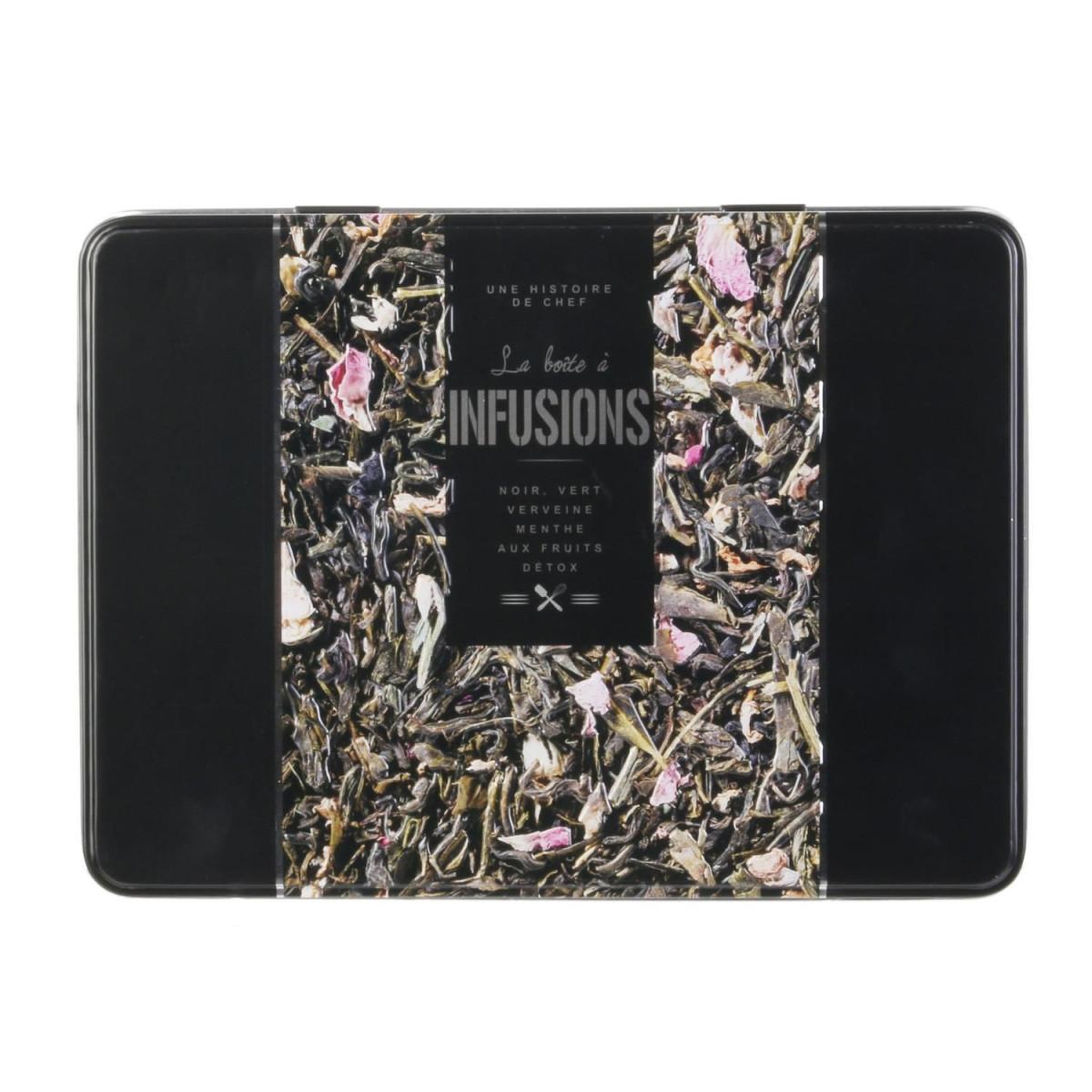 Voir la diapositive 2 : COOK CONCEPT Boîte à infusions embossée  chef  20cm noir