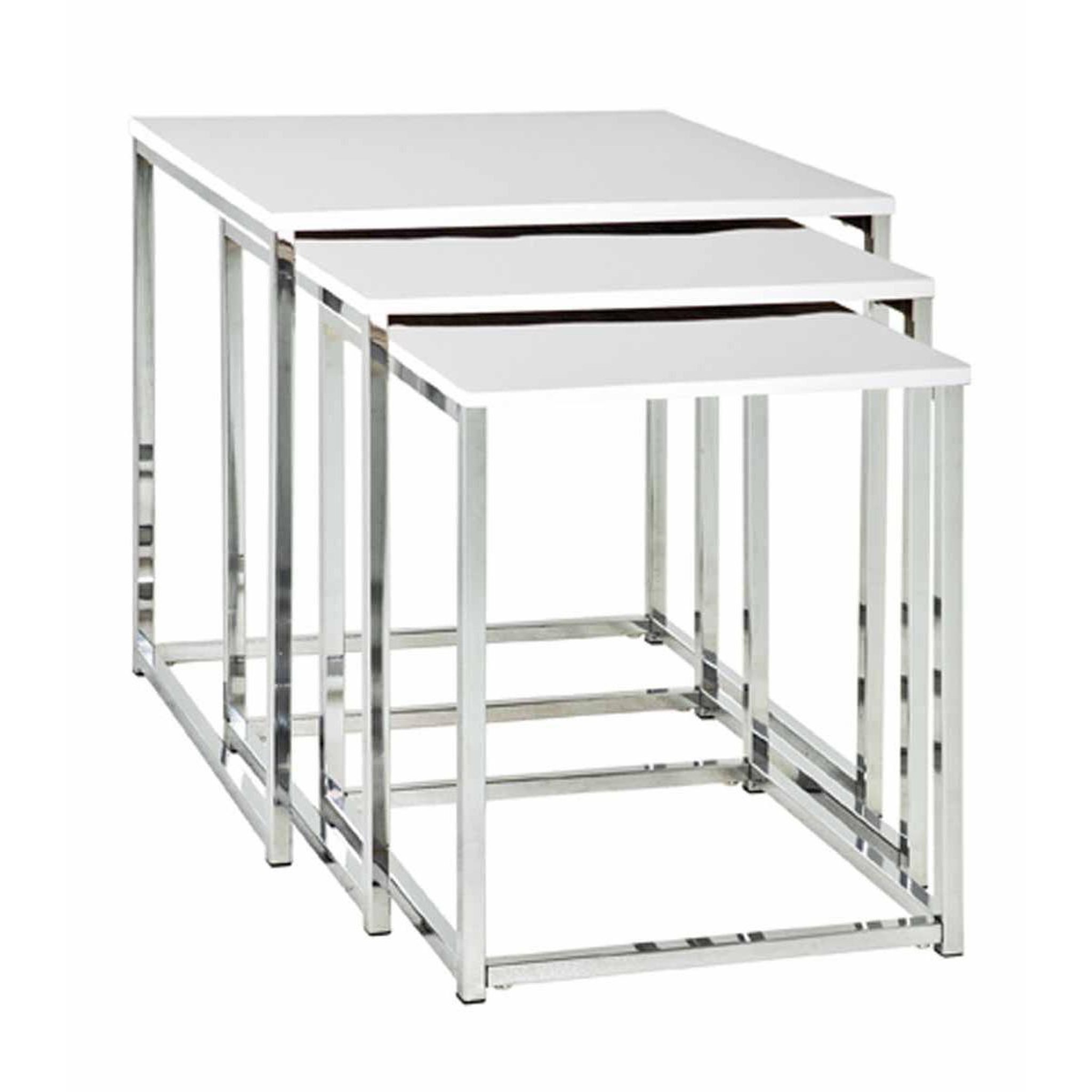 Paris Prix Lot de 3 Tables d'Appoint  Zélie  42cm Blanc