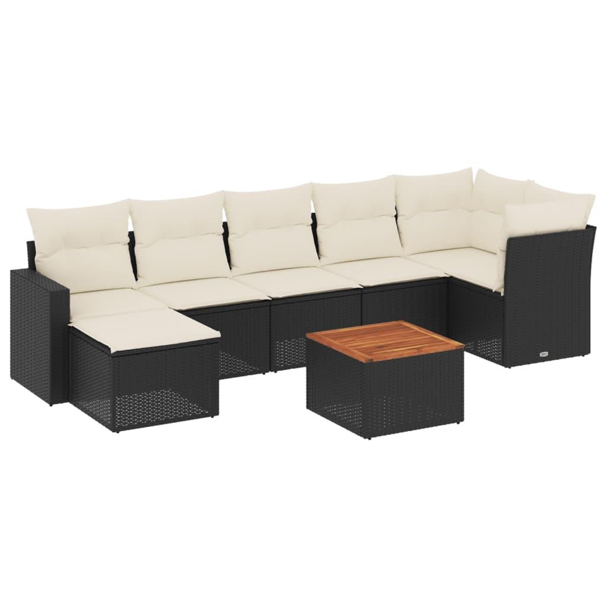 Voir la diapositive 2 : VIDAXL Salon de jardin 8 pcs avec coussins noir resine tressee