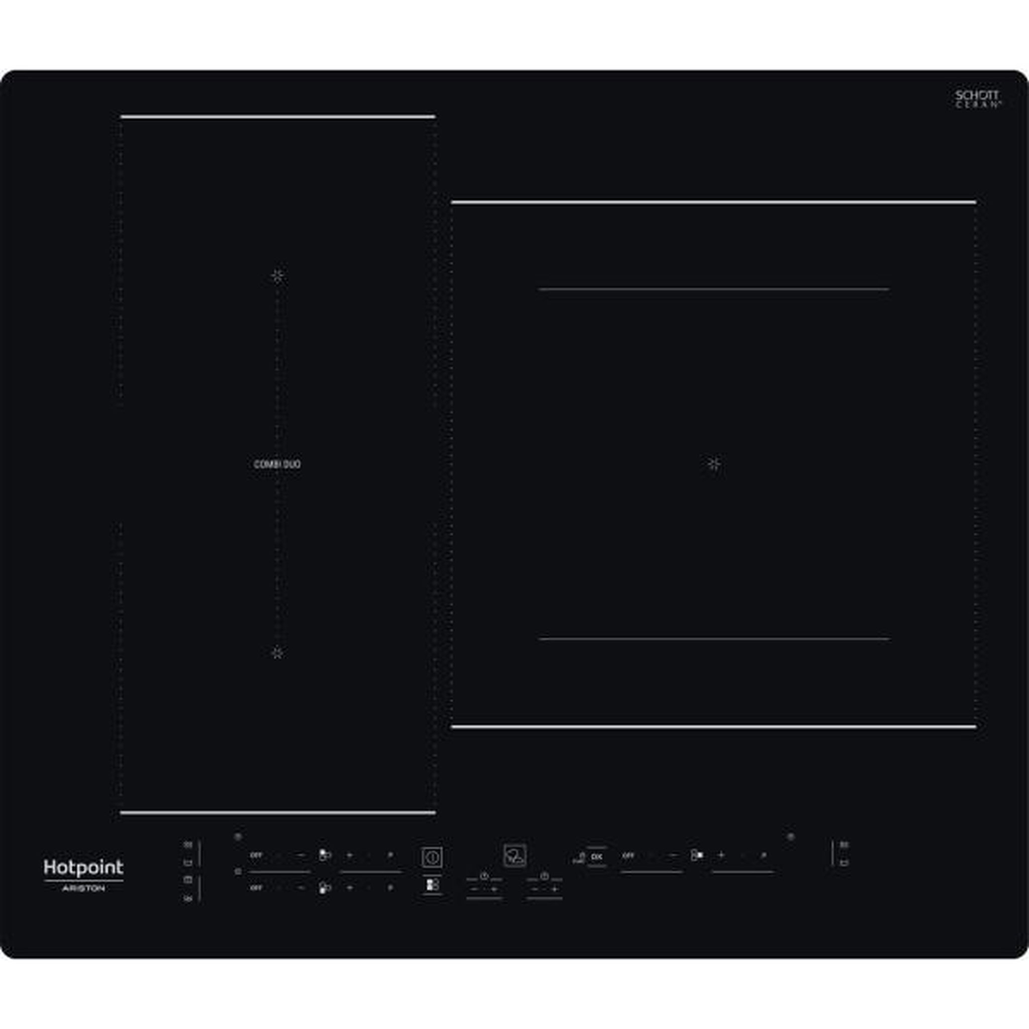 HOTPOINT Table de cuisson induction - hotpoint - 3 zones - hb2760bne - l 59 x p 51 cm - 7200w total - noir