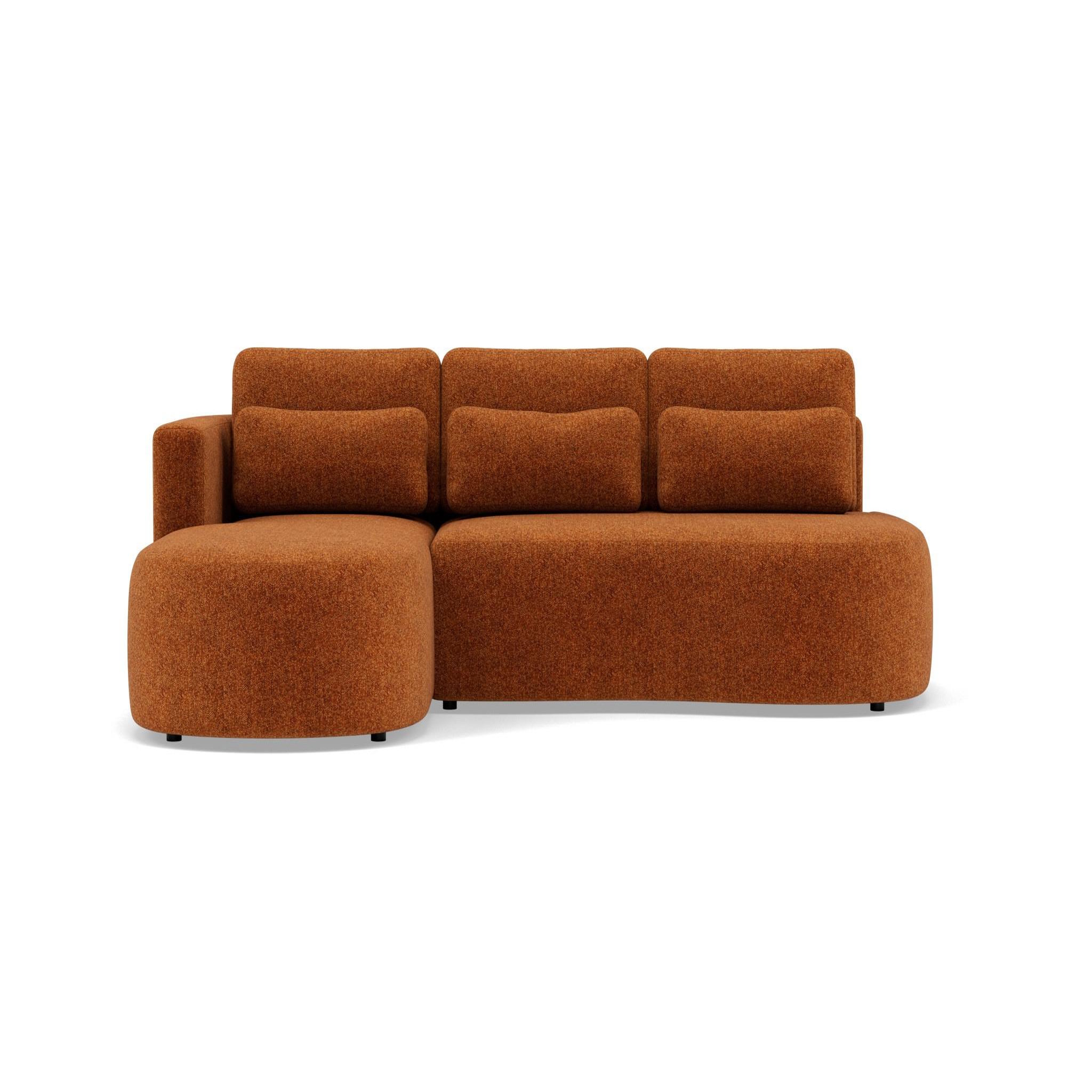 Voir la diapositive 1 : BEST MOBILIER Mahina - canapé d'angle gauche 4 places convertible avec coffre en tissu texturé