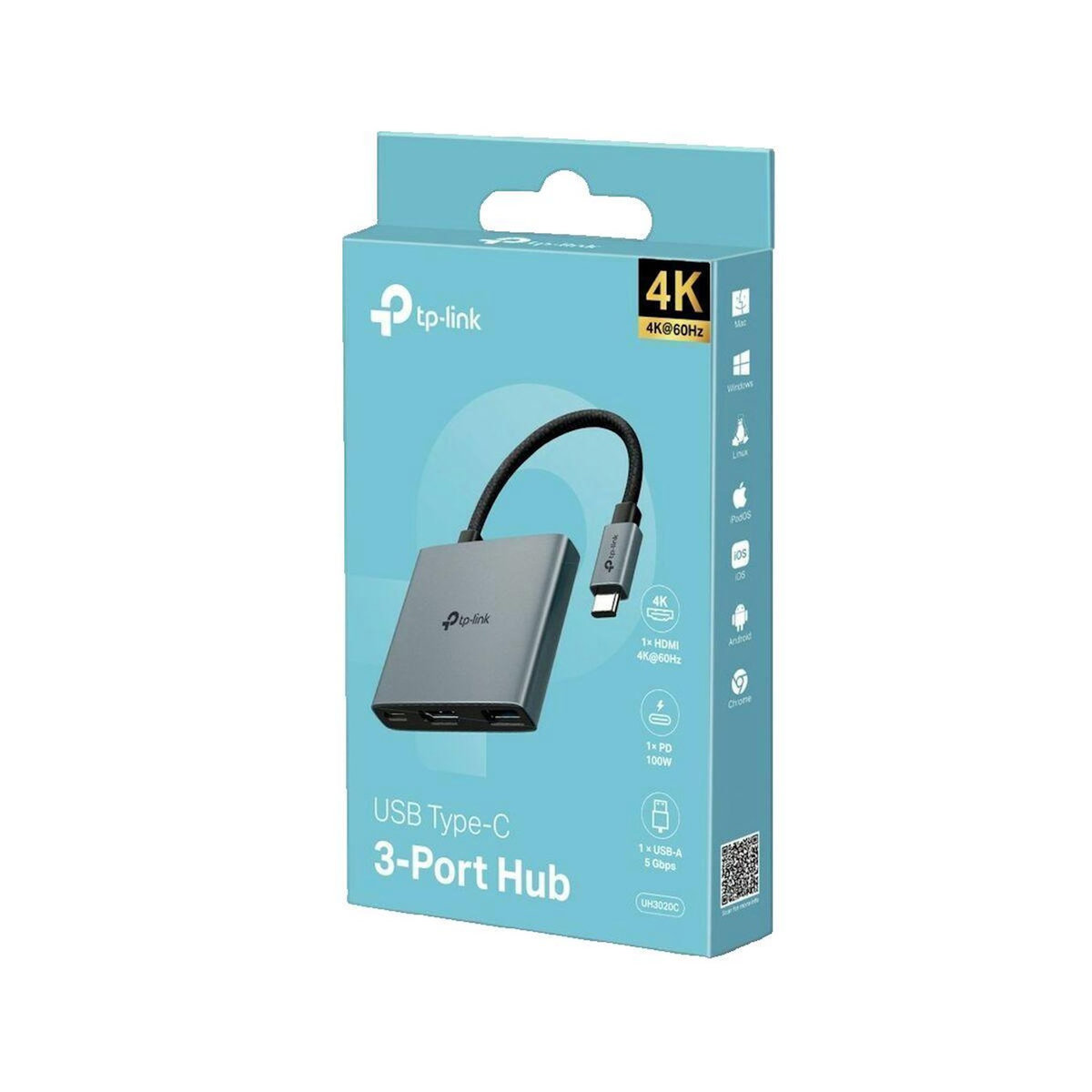 TP-LINK Hub USB-C TP-Link UH3020C avec HDMI, USB 3.2 Gen 1 et charge rapide 100W