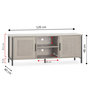 Voir la diapositive 5 : VS VENTA-STOCK Meuble tv Cruz 2 portes couleur chêne avec rotin naturel, 120 cm