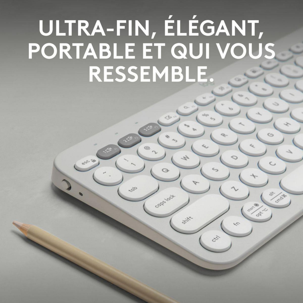 Logitech Clavier sans fil Pebble 2 K380s Blanc cassé