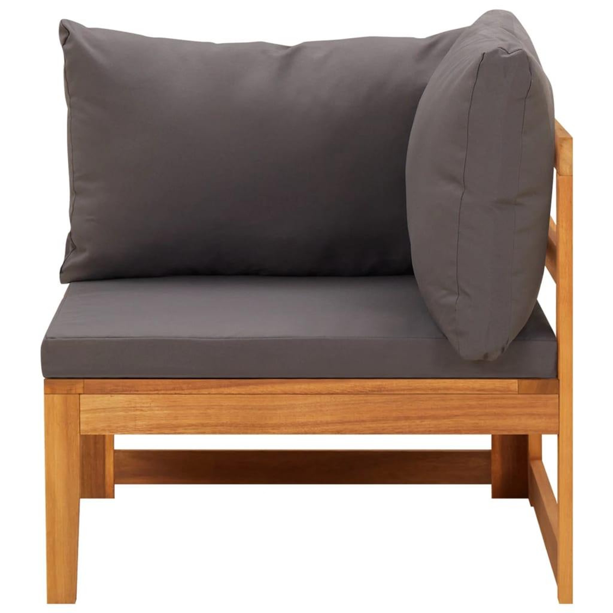 Voir la diapositive 4 : VIDAXL Salon de jardin 3 pcs avec coussins gris fonce Bois d'acacia