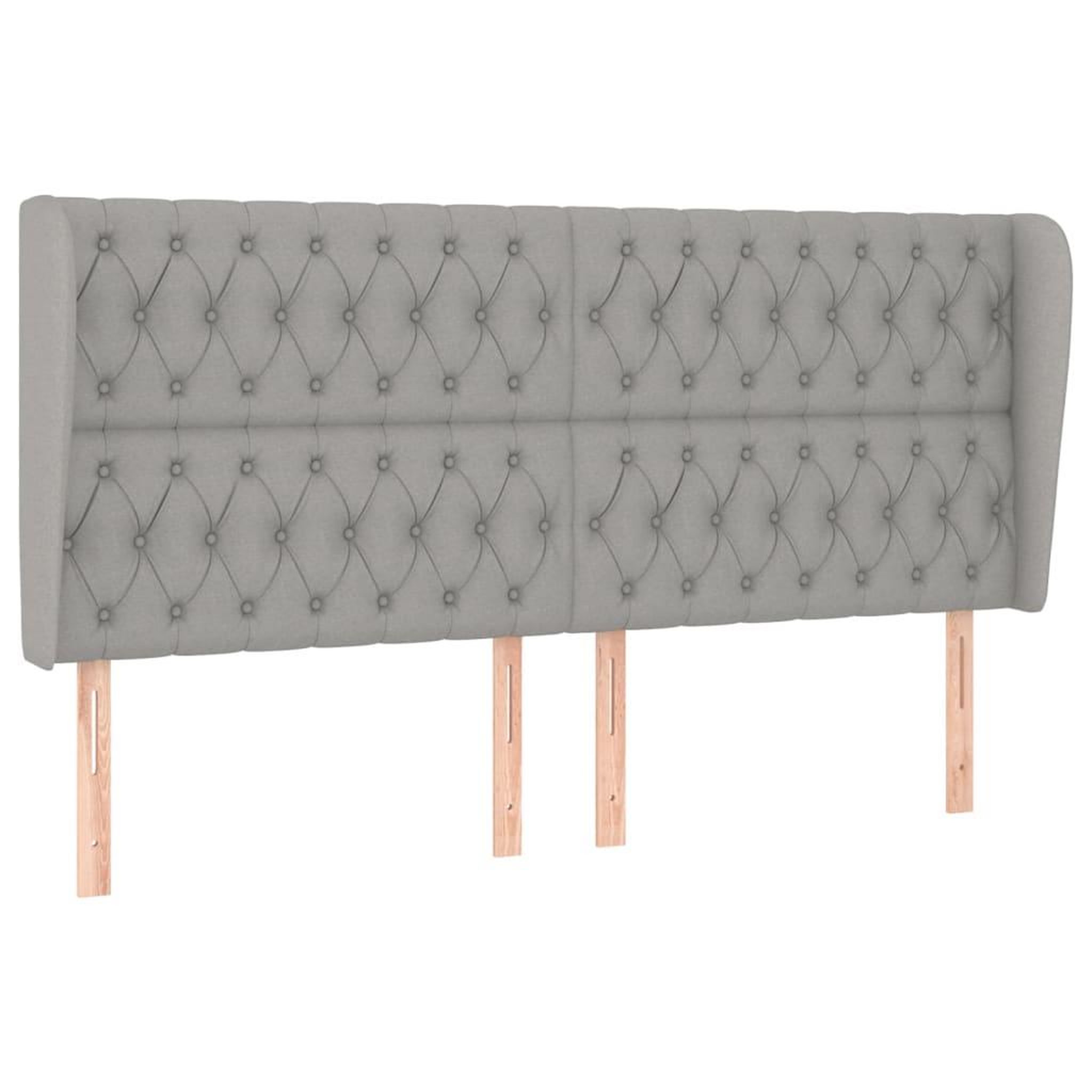 Voir la diapositive 2 : VIDAXL Tete de lit avec oreilles gris clair 183x23x118/128 cm tissu