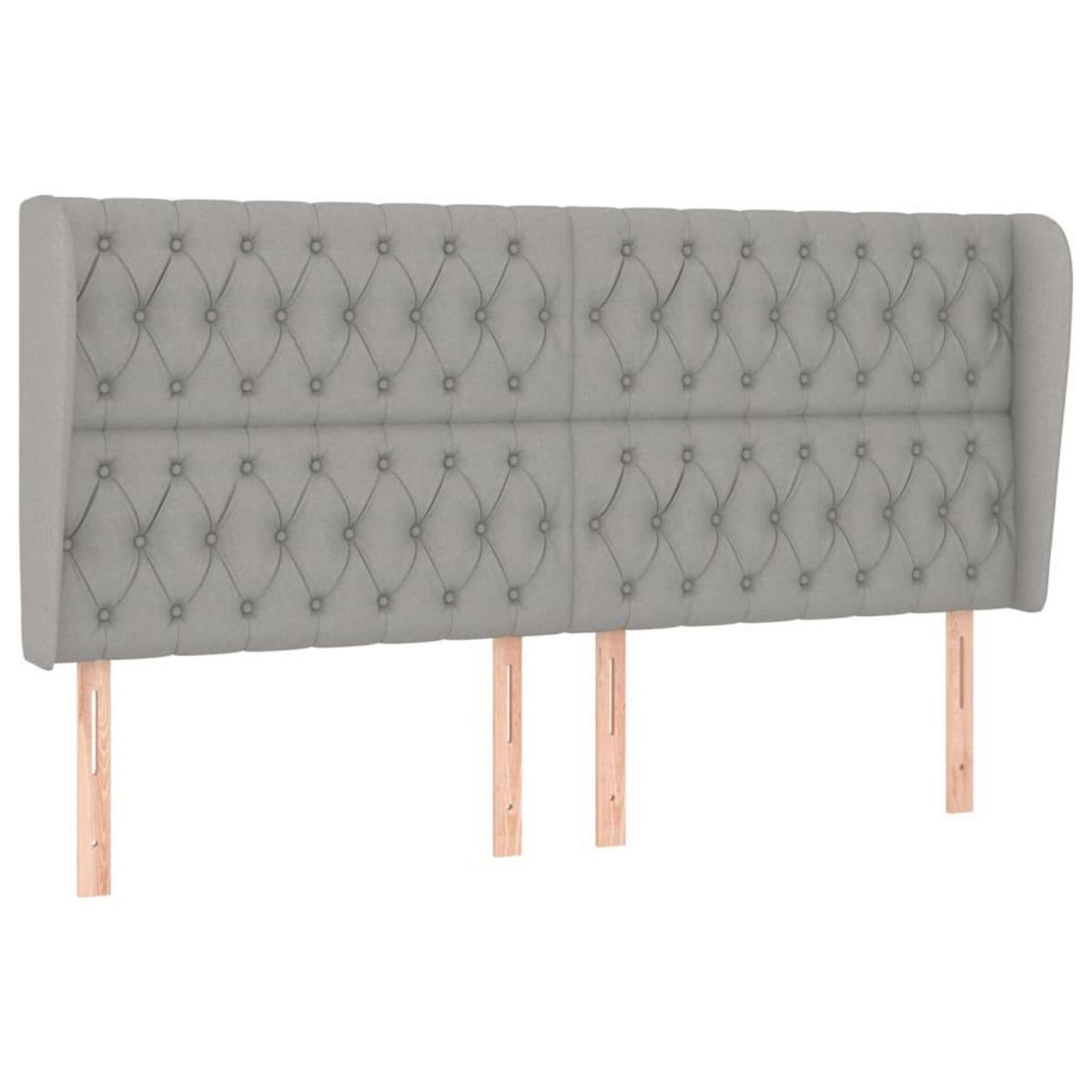 VIDAXL Tete de lit avec oreilles Gris clair 183x23x118/128 cm Tissu