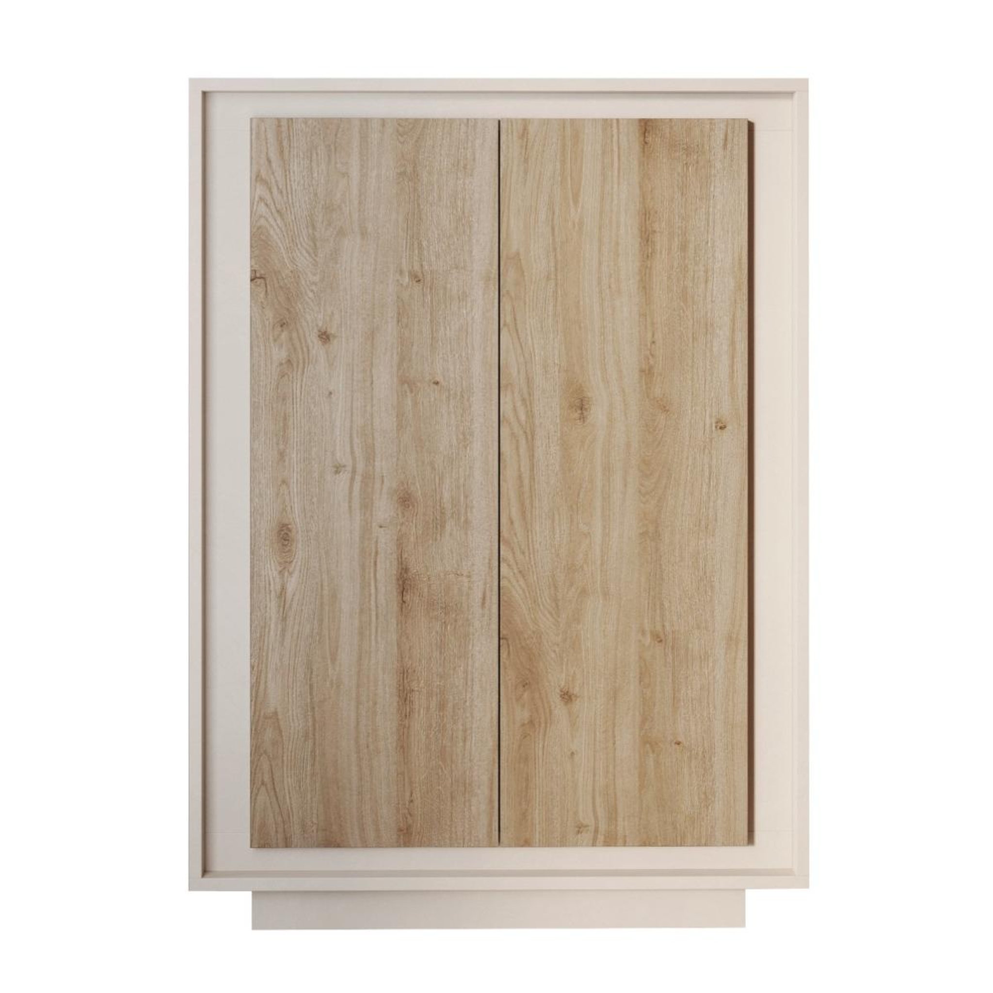 JLC KREATION Argentier-bar contemporain beige et chêne clair yori