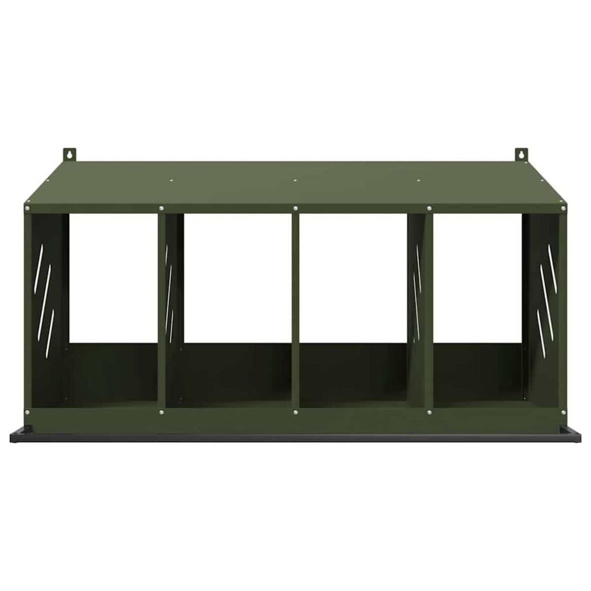 VIDAXL Nichoir a poules avec 4 compartiments vert olive metal