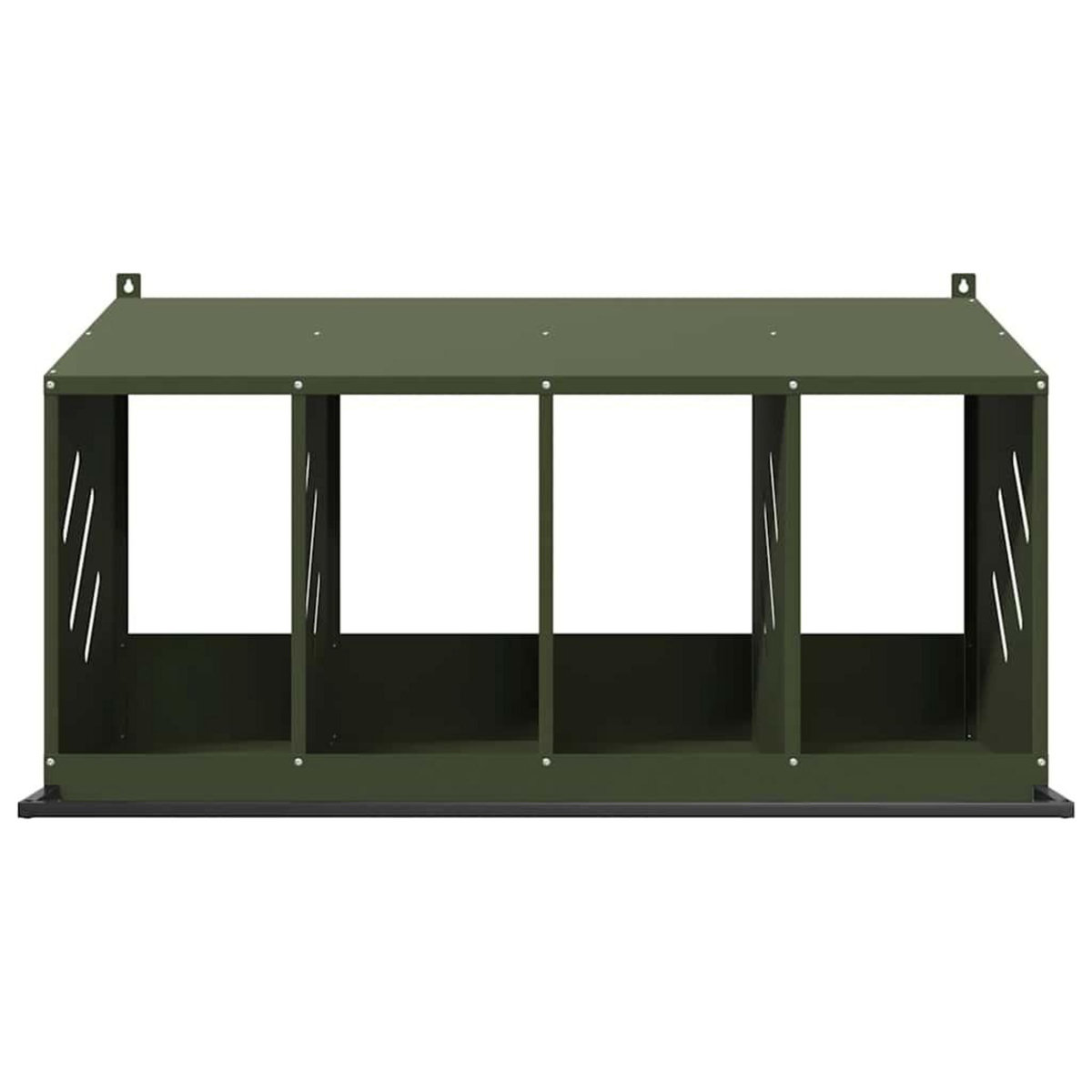 VIDAXL Nichoir a poules avec 4 compartiments vert olive metal