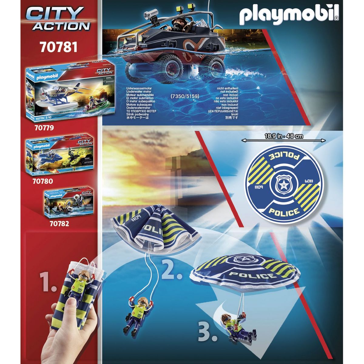 PLAYMOBIL 70781 - City Action Parachutiste quads bandits